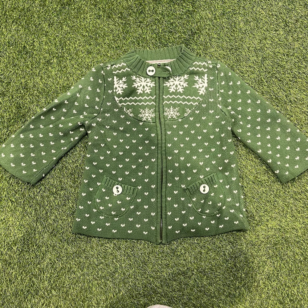 Vintage DC Skate Women's Knitted Zip Up Cardigan Green and White